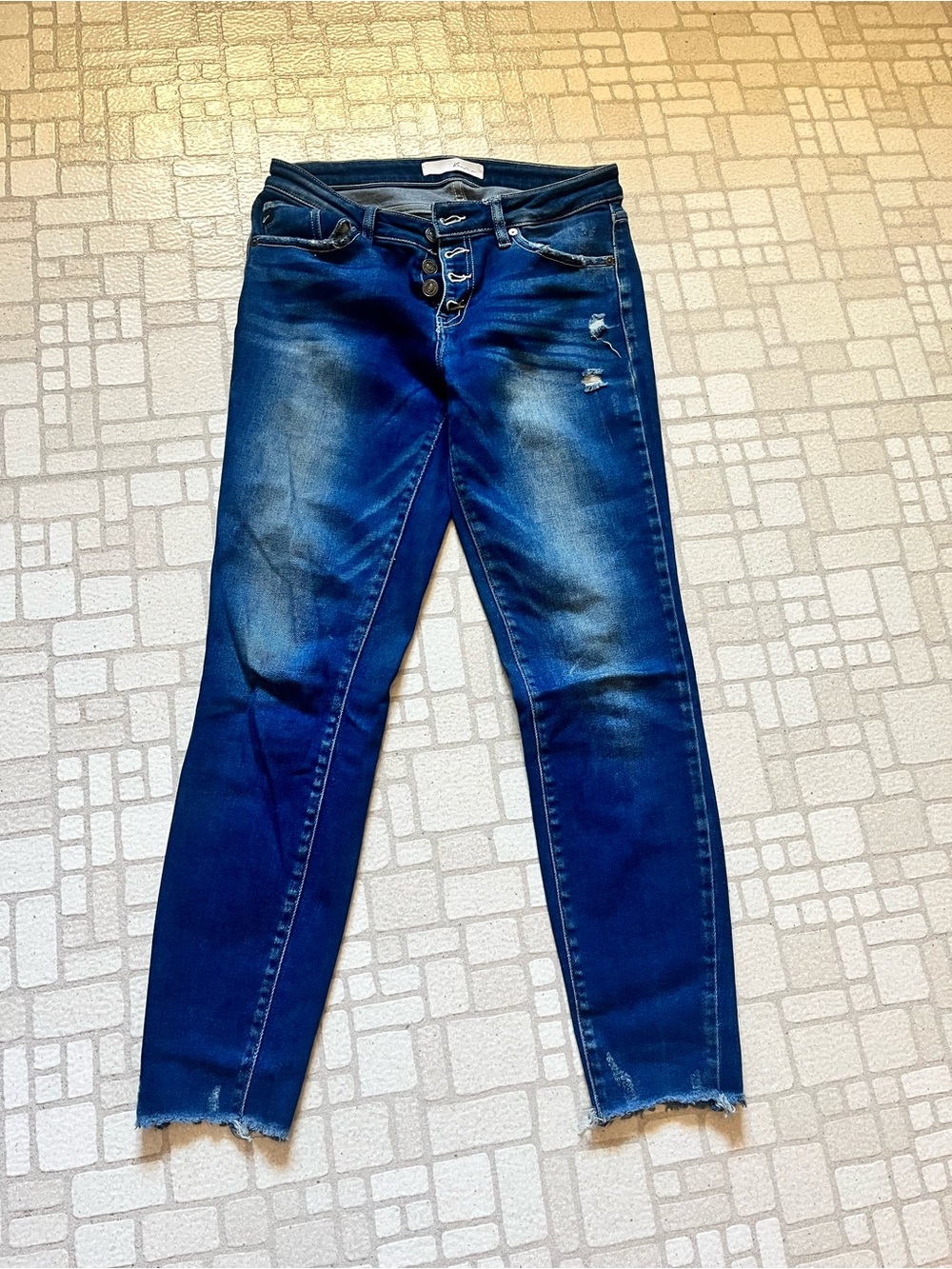 Dark Blue Women's Slim Distressed Jeans